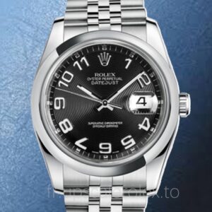 Rolex Datejust Pour des hommes 116200BKCAJ Cadran concentrique noir Argenté
