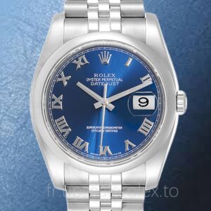Rolex Datejust Pour des hommes 116200BLRJ 36mm Cadran bleu Argenté