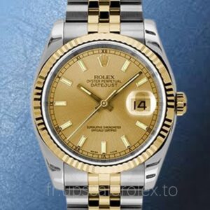 Rolex Datejust Pour des hommes 116233-CSJ Bracelet Cadran Champagne Argenté