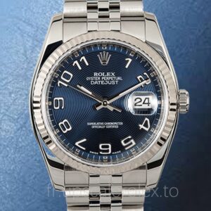 Rolex Datejust Pour des hommes 116234BLCAJ Argenté Automatique Cadran concentrique bleu