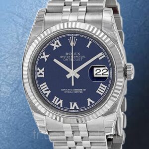 Rolex Datejust Pour des hommes 116234BLRJ Argenté Cadran bleu Automatique