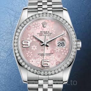 Rolex Datejust 116244PFAJ Pour des hommes Bracelet Cadran fleuri rose