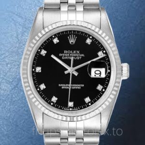 Rolex Datejust 16234BKDJ Pour des hommes Automatique Cadran Noir 36mm