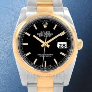 Rolex Datejust 36mm Pour des hommes 116203BKSO Bracelet Huître Regardez