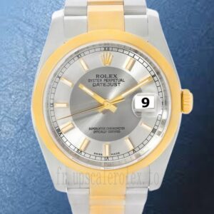 Rolex Datejust 36mm Pour des hommes 116203STSO Cadran de smoking argenté