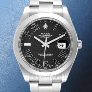 Rolex Datejust 116300BKRO 41mm Pour des hommes Argenté Cadran noir