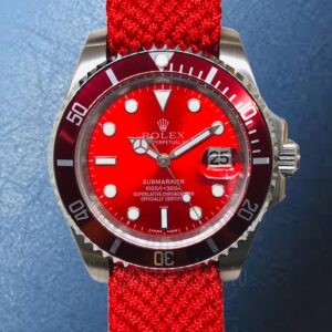 Rolex Submariner Pour des hommes 40mm 116610Coke Cadran rouge Sangle tricotée