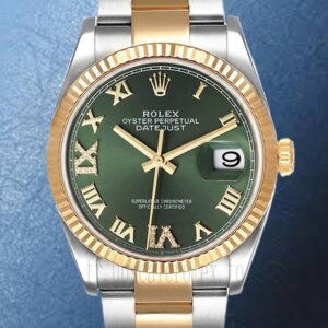 Rolex Datejust m126233-0026 36mm Pour des hommes Cadran vert Regardez