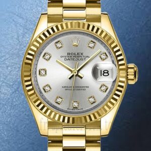 Rolex Datejust m279178-0015 Dames 28mm Regardez Ton d'or