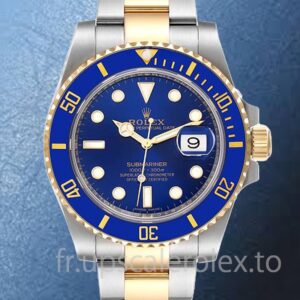 Rolex Submariner 40mm Pour Des Hommes 116613LB-97203 Argenté Cadran Bleu