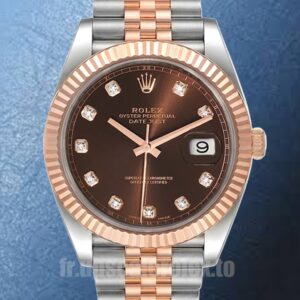 Rolex Datejust m126331-0004 Pour des hommes 41mm Argenté Cadran Chocolat