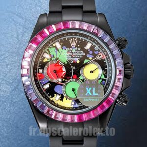 Rolex Daytona DIW 40mm Pour des hommes Ton noir Bracelet Huître