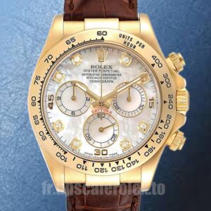 Rolex Daytona Pour des hommes 116518 40mm Cadran en nacre Ton d'or