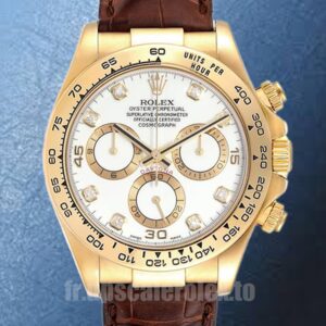 Rolex Daytona 40mm 116518-0001 Pour des hommes Ton d'or Cadran blanc