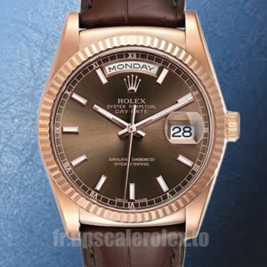 Rolex Day-Date 36mm 118135 Pour des hommes Cadran marron Doré rose