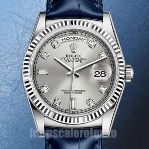 Rolex Day-Date 36mm Pour des hommes m118139-0081 Bracelet en cuir Cadran gris