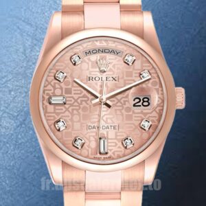 Rolex Day-Date Pour des hommes m118205f-0062 36mm Cadran jubilé en or rose