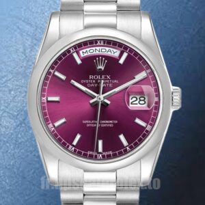 Rolex Day-Date 36mm Pour des hommes 118206 Cadran Cerise