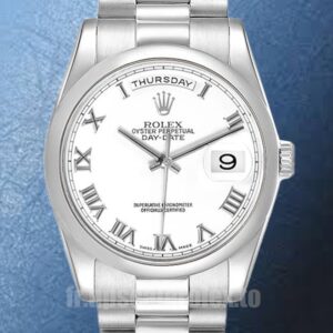 Rolex Day-Date 118206-0041 Pour des hommes 36mm Cadran blanc
