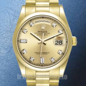 Rolex Day-Date Pour des hommes 36mm 118208 Automatique Ton d'or