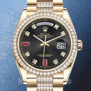 Rolex Day-Date Pour des hommes 36mm m118348-0149 Cadran noir