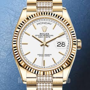 Rolex Day-Date Pour des hommes 36mm m128238-0082 Cadran blanc