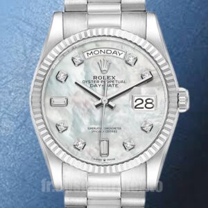 Rolex Day-Date 36mm m128239-0007 Pour des hommes Argenté Président Bracelet