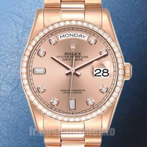 Rolex Day-Date 36mm Pour des hommes m128345rbr-0009 Doré rose Cadran en or rose