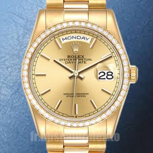 Rolex Day-Date 36mm m128348rbr-0026 Pour des hommes Président Bracelet Cadran Champagne