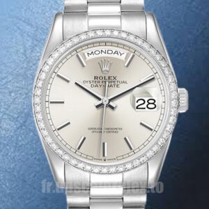 Rolex Day-Date Pour des hommes 36mm m128349rbr-0001 Argenté Président Bracelet