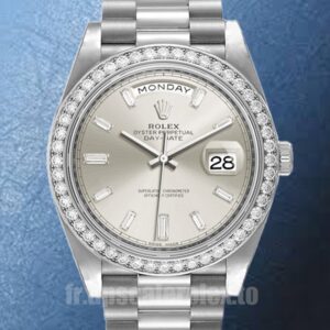 Rolex Day-Date 41mm Pour des hommes m228349rbr-0001 Cadran argenté