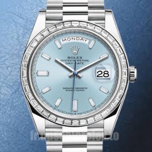 Rolex Day-Date Pour des hommes 41mm m228396tbr-0002 Cadran bleu Automatique