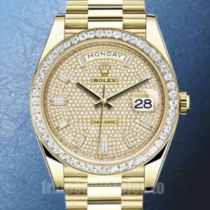 Rolex Day-Date m228398tbr-0036 Pour des hommes 41mm Cadran pavé de diamants