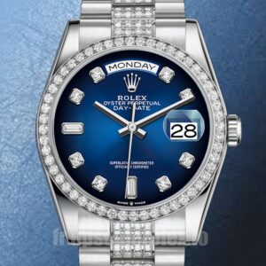 Rolex Day-Date 128349 36mm Pour des hommes Argenté