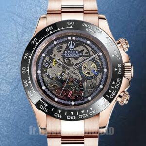 Rolex Daytona Skeleton Limited Edition Pour des hommes 40mm Automatique Doré rose
